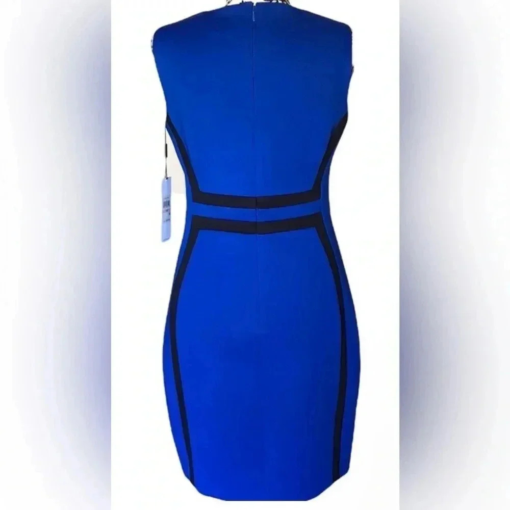 Calvin Klein Color Block Sheath Dress Size 8P - Picture 8 of 10
